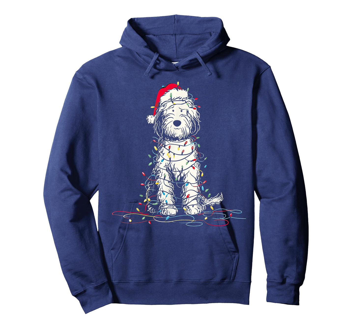 Funny Sheepadoodle Christmas Graphics Dog Lights Lover T-Shirt
