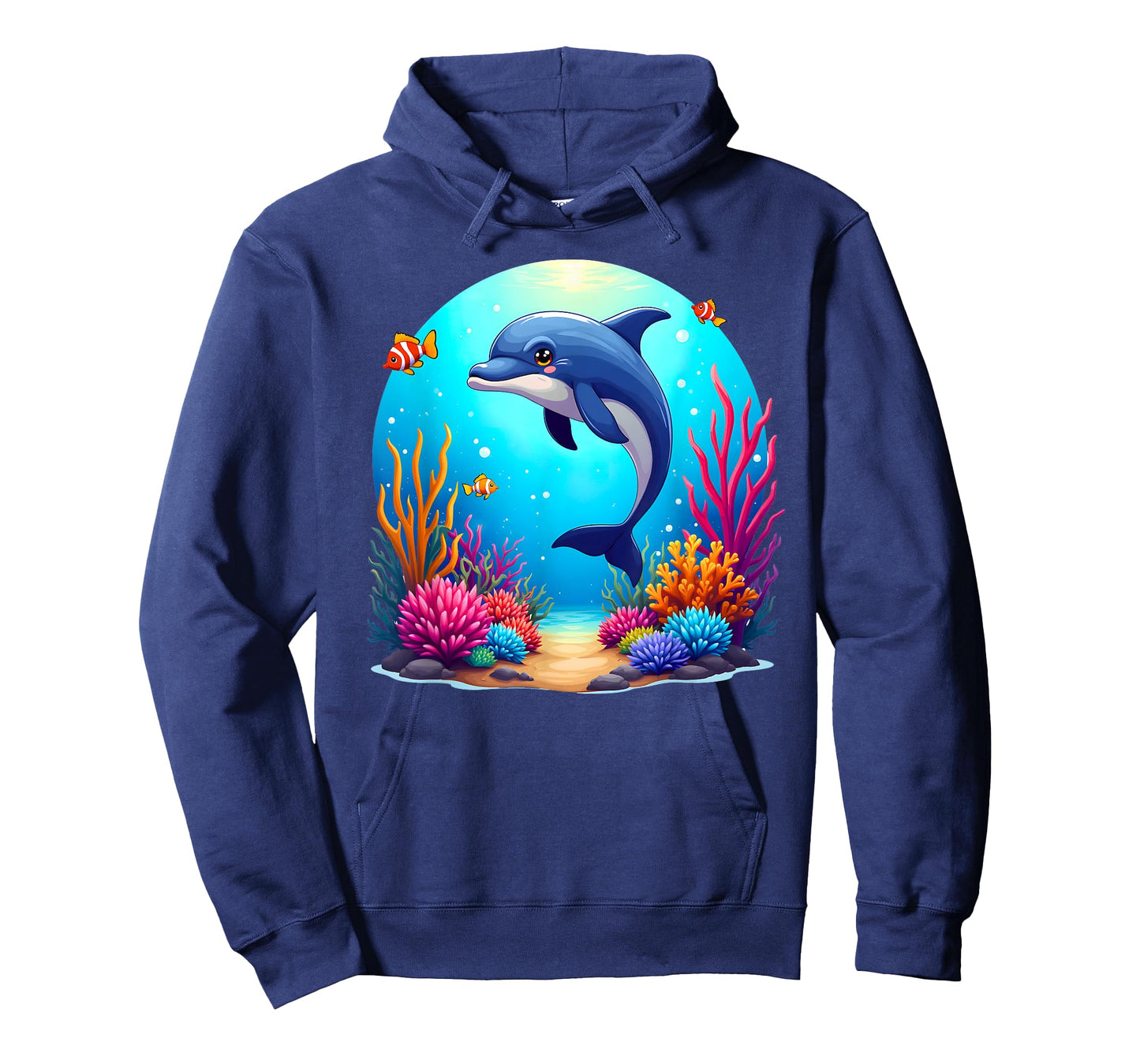 Cute Dolphin Ocean Life Underwater Scene Marine Animals T-Shirt