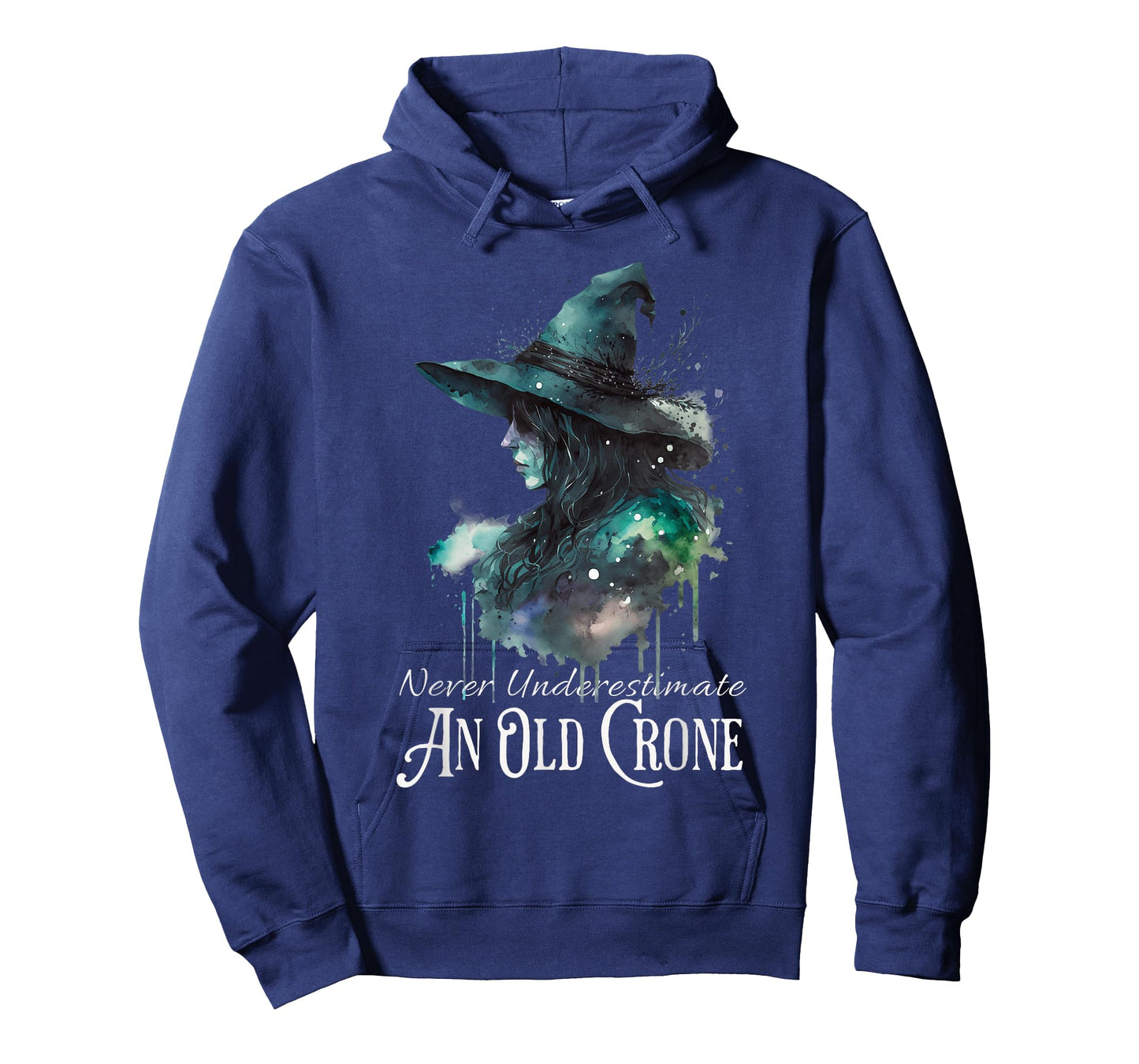 Never Underestimate an Old Crone Halloween Witch Women T-Shirt