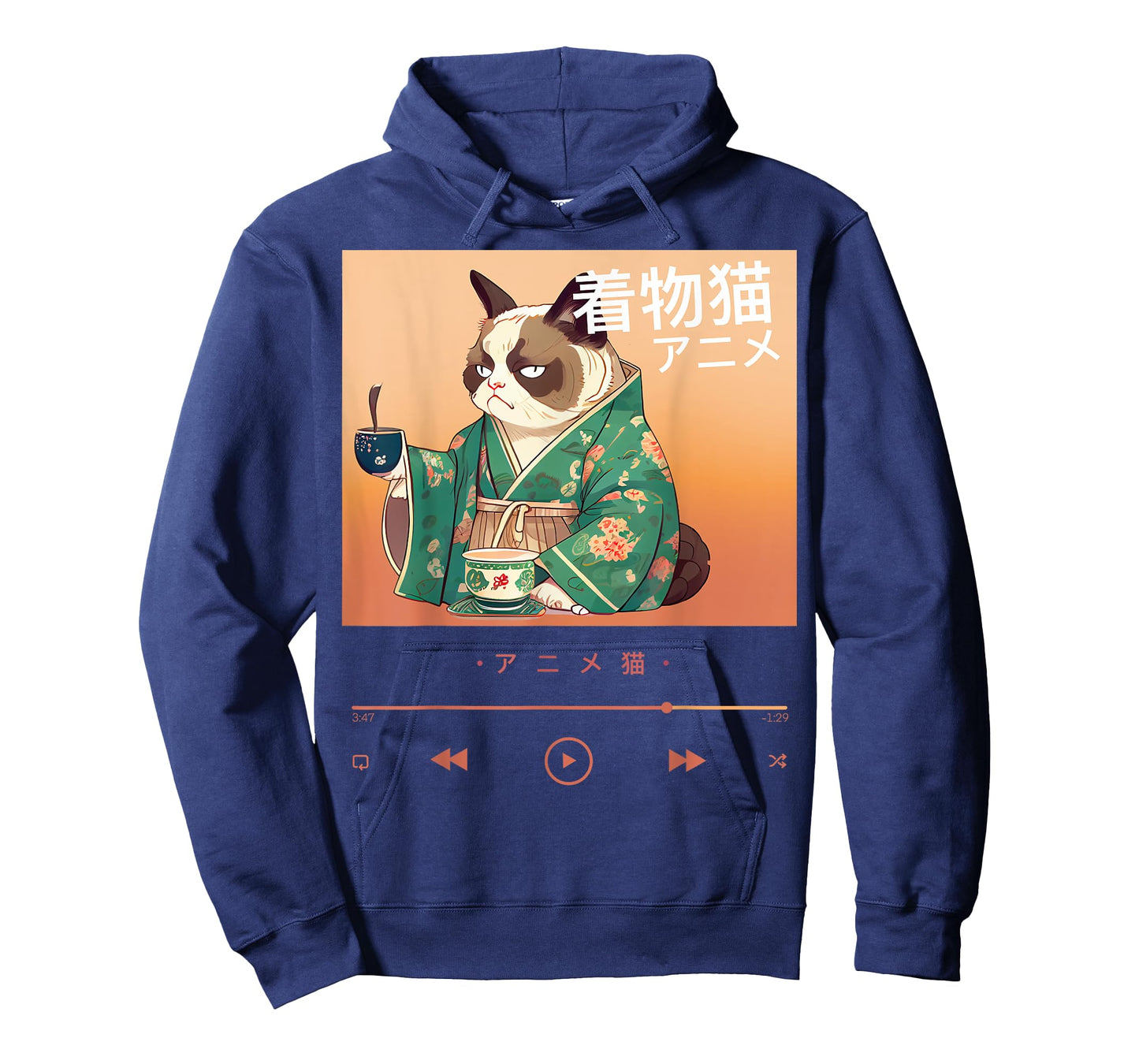 Cute Anime Cat in Colorful Japanese Outfit Men Women Kids T-Shirt