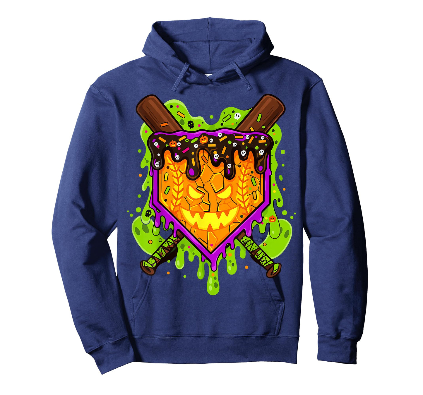 Halloween Pumpkin Drip Baseball T-Shirt