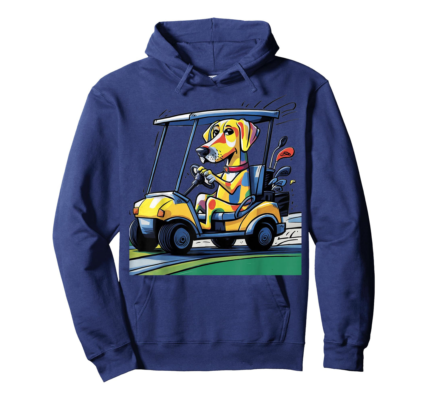 Smileteessports Funny Yellow Lab Dog Driving Golf Cart T-Shirt for Men Women Girls Kids
