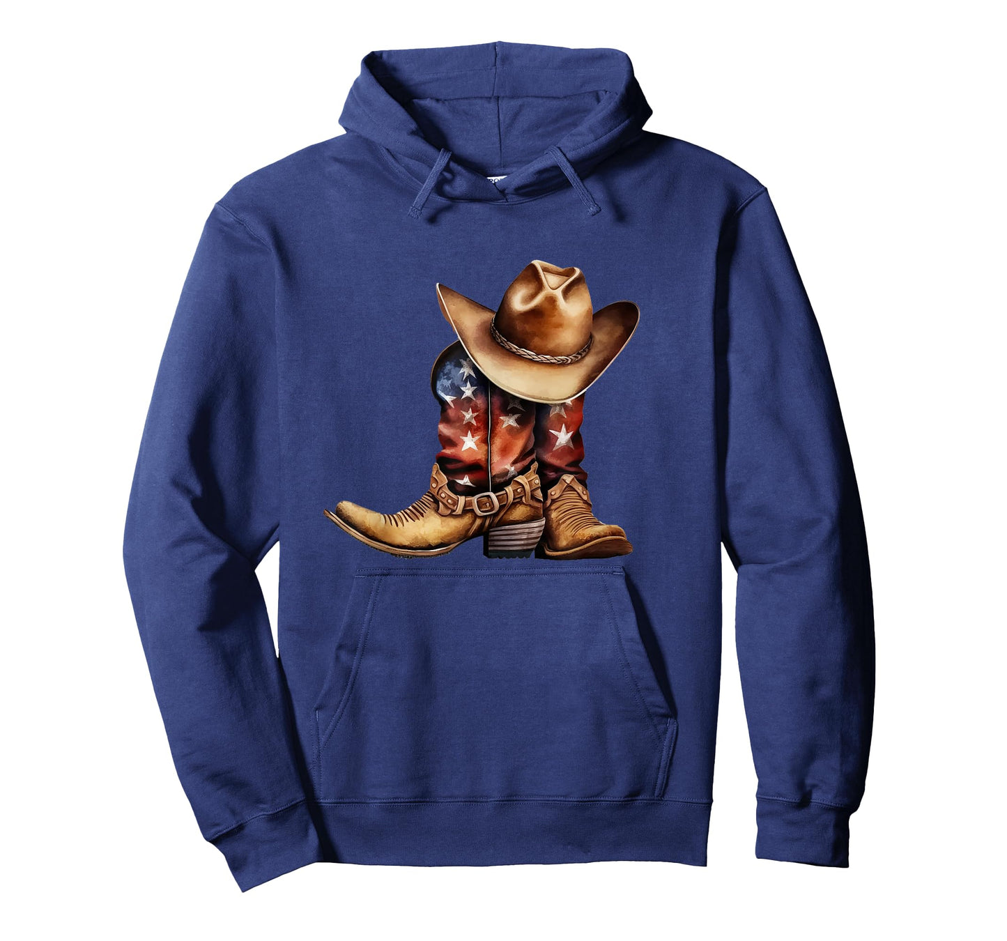 Western Cowboy Boots Patriotic American USA Flag T-Shirt