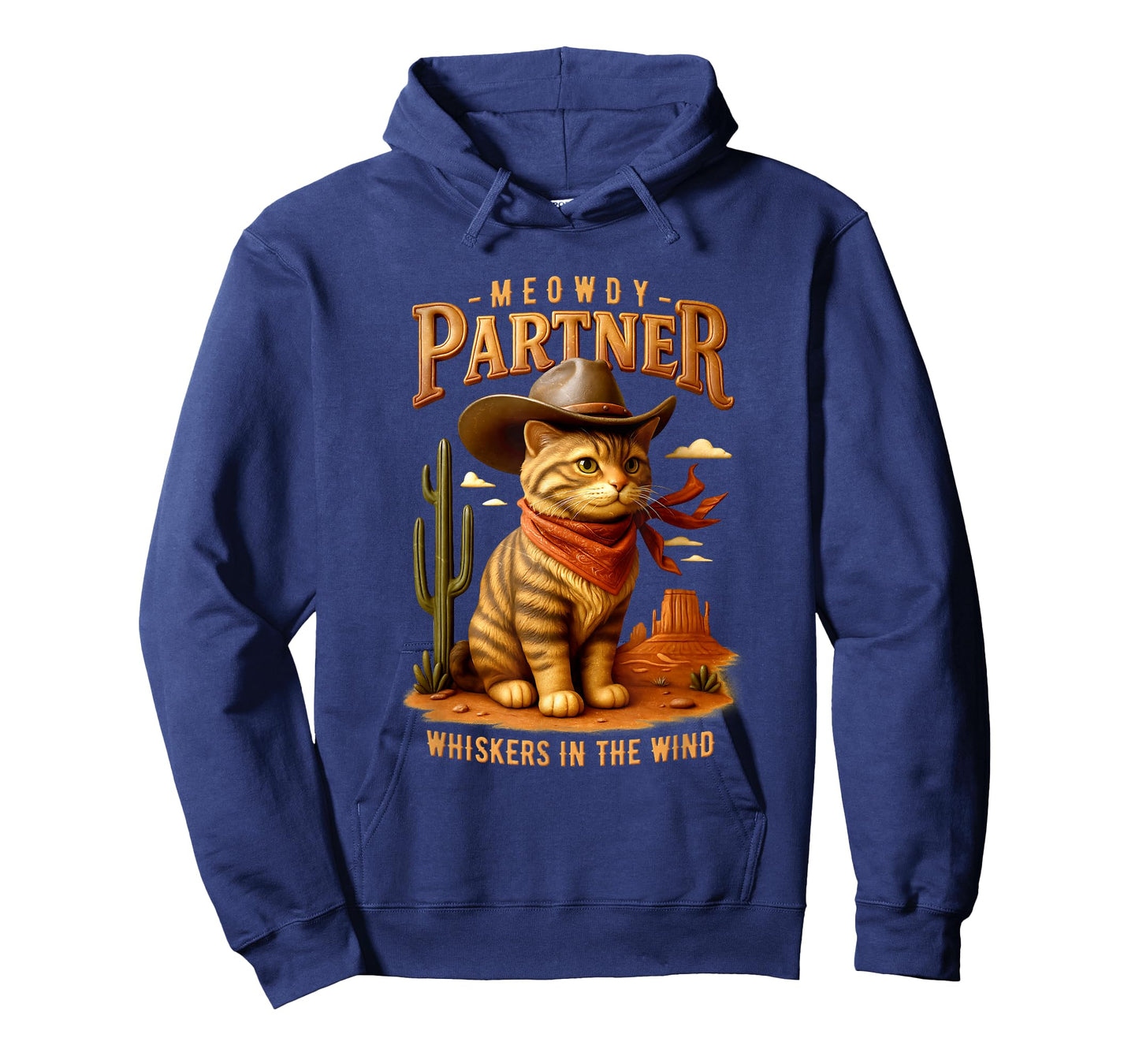 Meowdy Partner Whiskers In Wind Western Cowboy Cat Rodeo T-Shirt