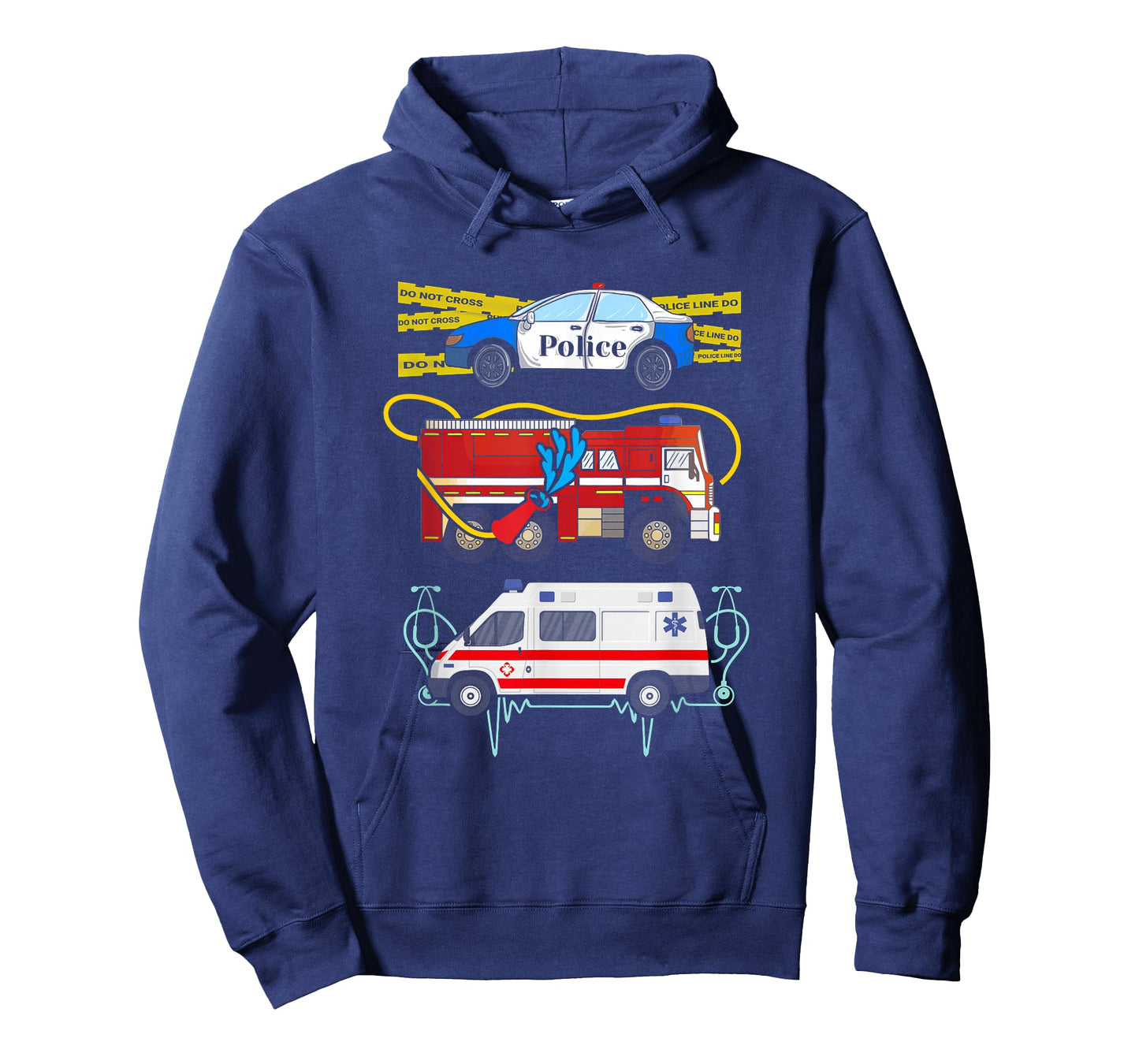 Police Car Fire Truck Ambulance First Responders T-Shirt