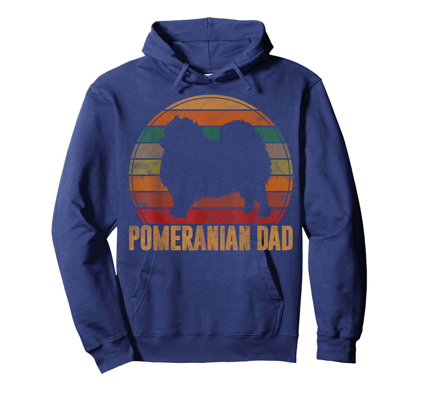 Retro Pomeranian Dad Gift Daddy Pompom Dog Owner Pet Father T-Shirt