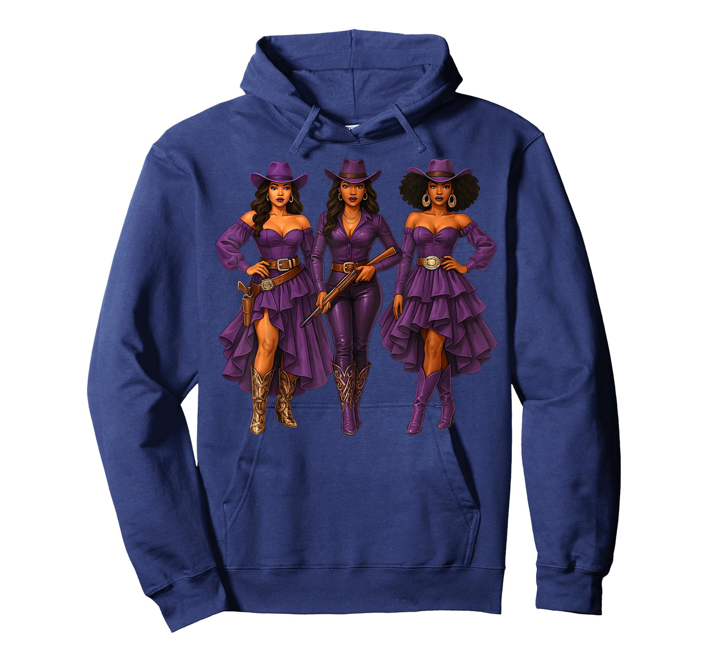 Black Cowgirl Purple Western Rodeo Melanin Black History T-Shirt
