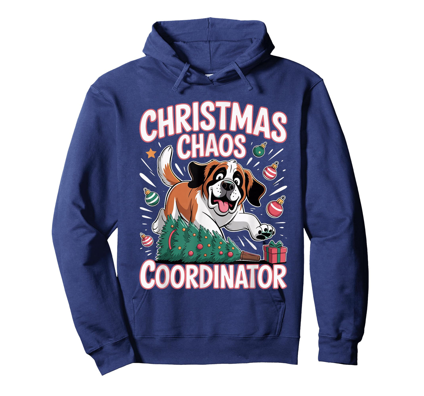 Christmas Chaos Coordinator Xmas Puppy Funny Saint Bernard T-Shirt