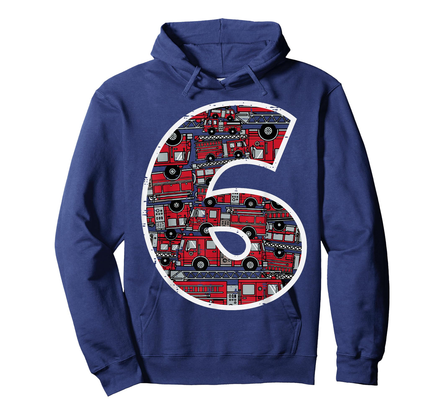 6th Birthday 6 Firetrucks Firefighter Fireman Bday Boys Kids T-Shirt