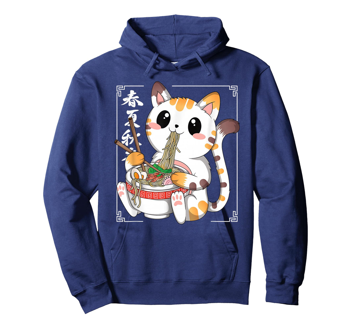 Funny Japanese Anime Cat Ramen Noodles Manga Kawaii Men Boys T-Shirt