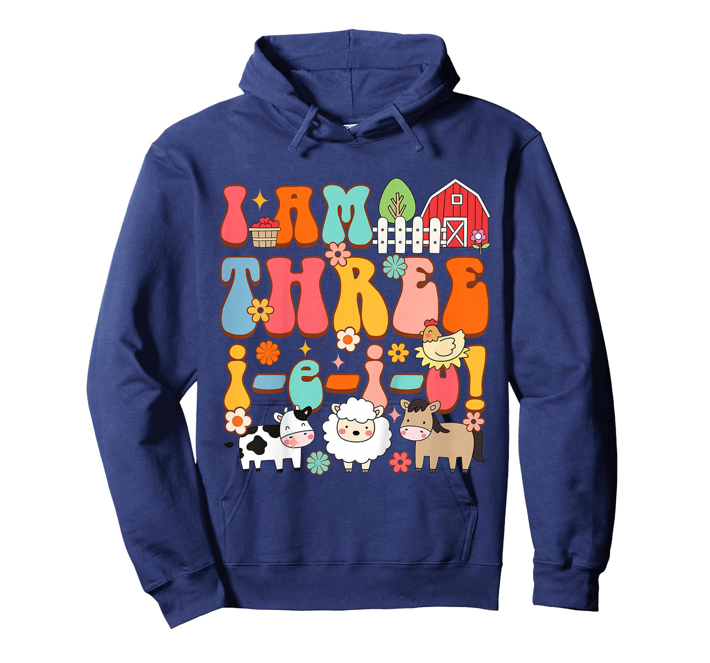 Kids 3rd Birthday Farm Life Farmer Third Bday I'm Three-i-e-i-o T-Shirt