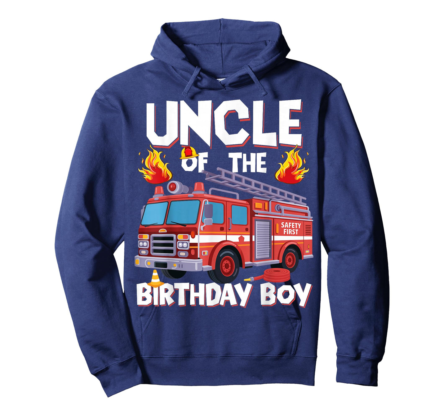 Uncle of The Birthday Boy Fire Truck Firefighter Uncle Bday T-Shirt