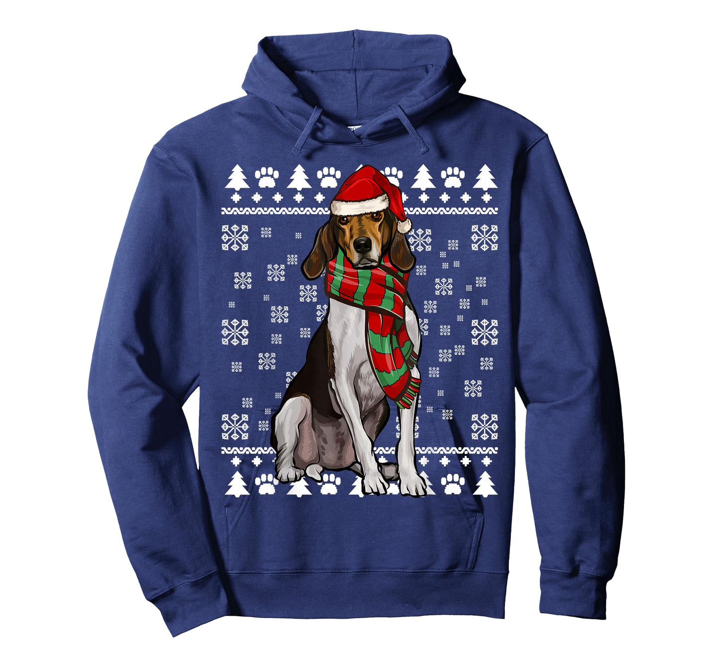 Treeing Walker Coonhound Dog Santa Hat Xmas Ugly Christmas T-Shirt