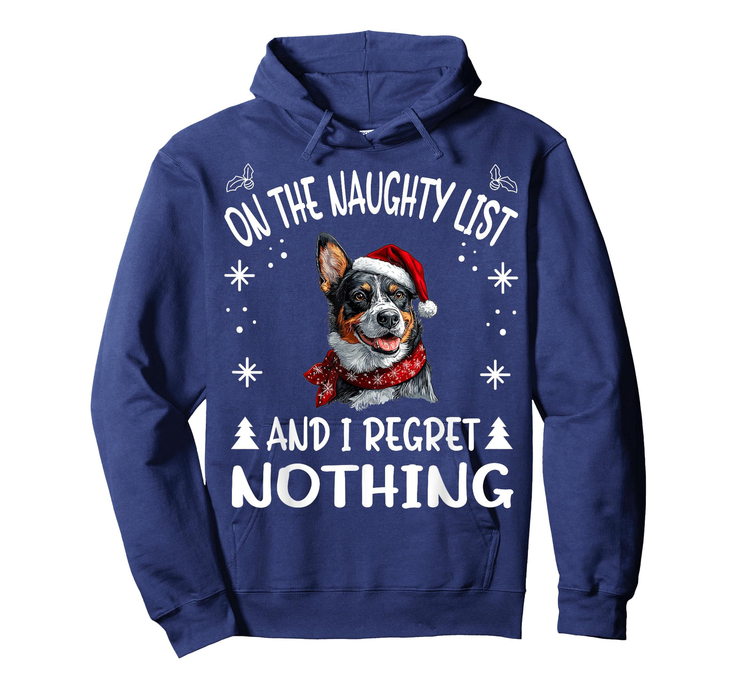 Cute Australian Cattle Dog Christmas On The Naughty List and T-Shirt
