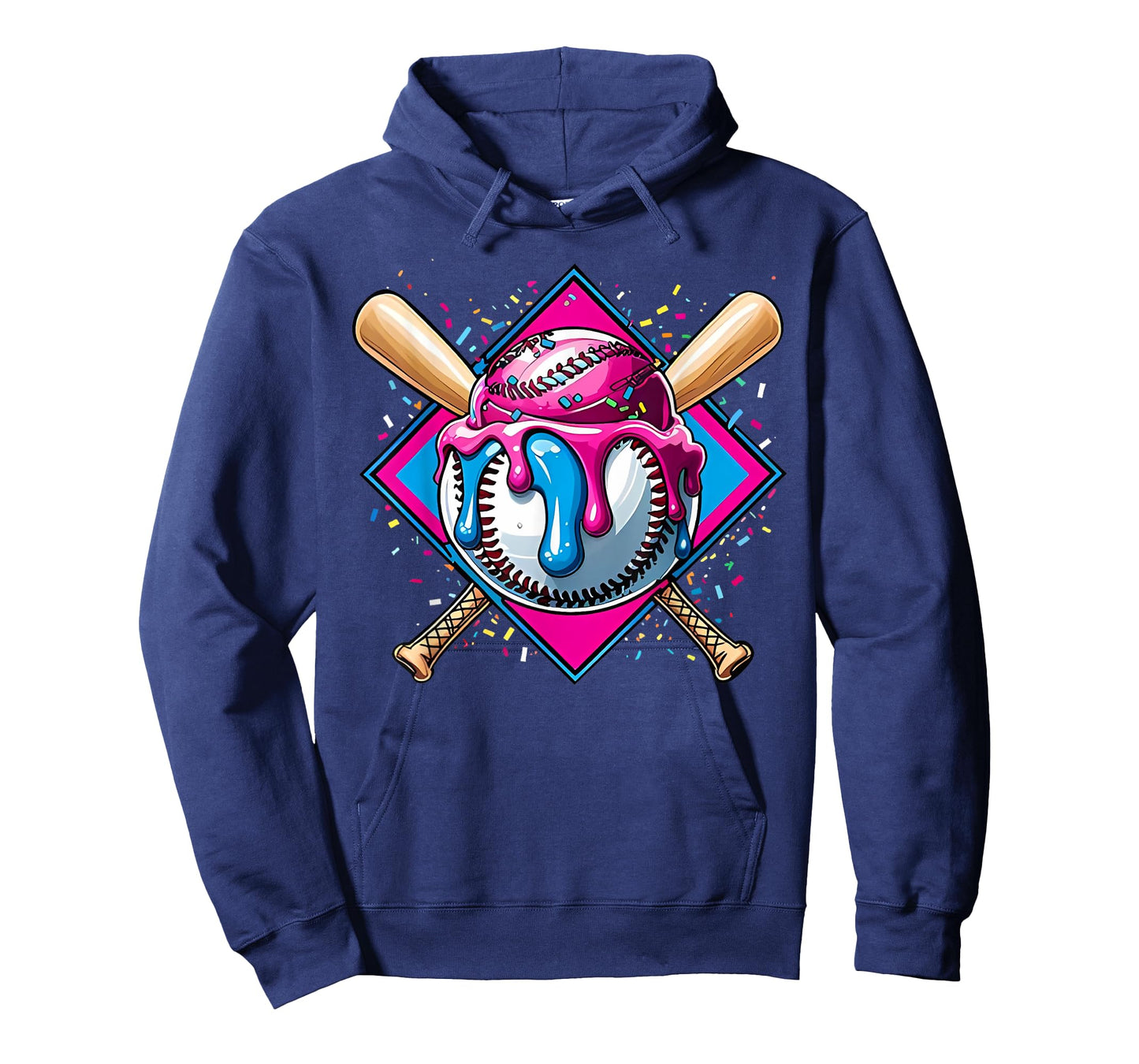 Baseball Ice Cream Dripping Baseball Home Plate Drip T-Shirt