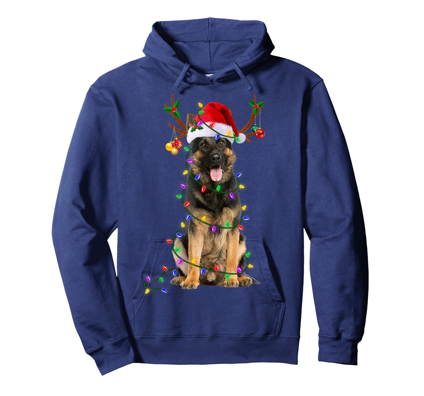 German Shepherd Dog Tree Christmas Lights Dog Lover Pajama T-Shirt