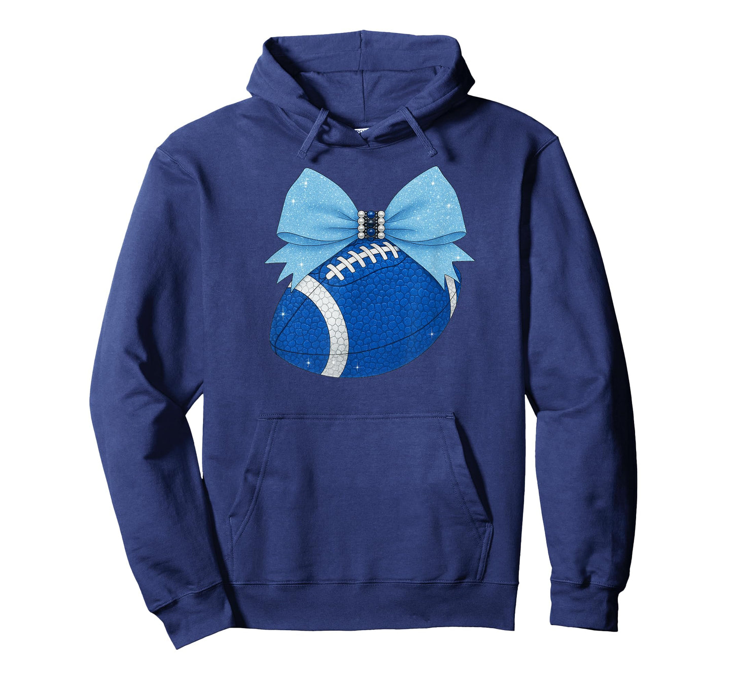 Royal Blue & White Sparkle Football T-Shirt