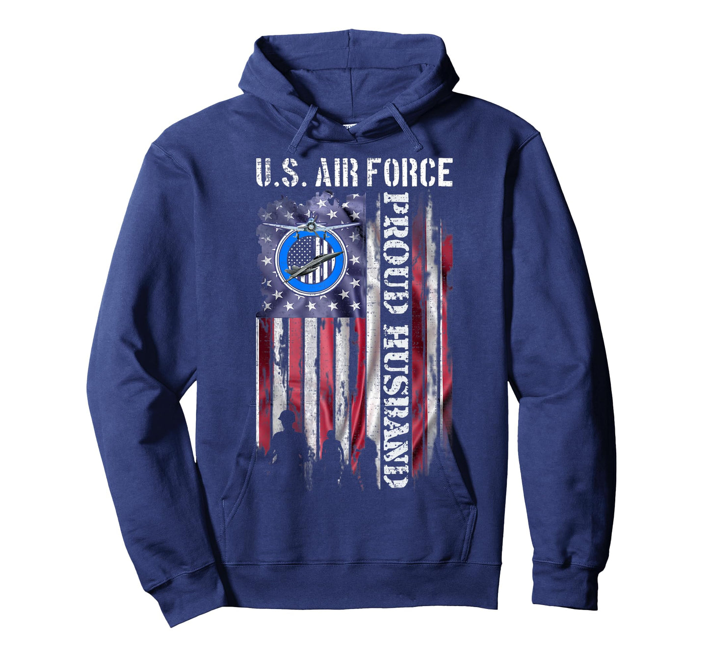 Vintage USA American Flag US Air Force Proud Veteran Husband T-Shirt