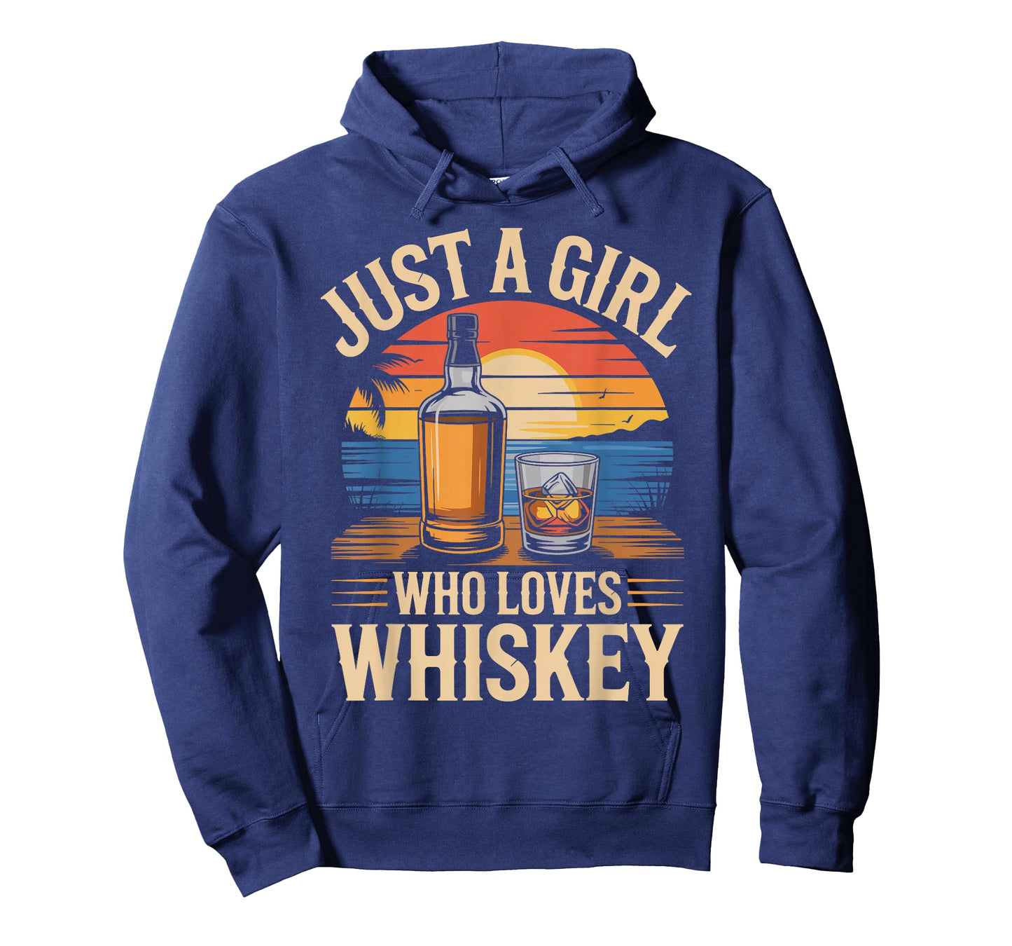 Just A Girl Who Loves Whiskey Sunset Retro T-Shirt
