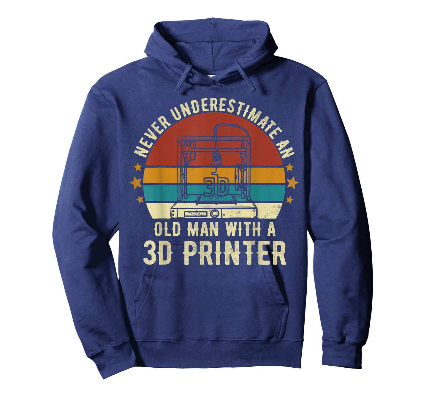 Mens Old Man With A 3D Printer Sarcastic Funny 3D Printing T-Shirt