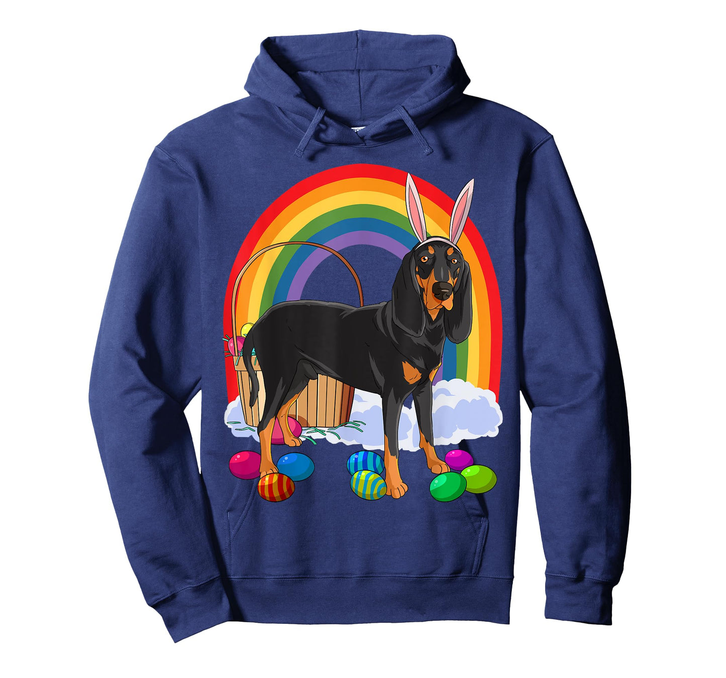 Black and Tan Coonhound Easter Eggs Bunny Dog T-Shirt
