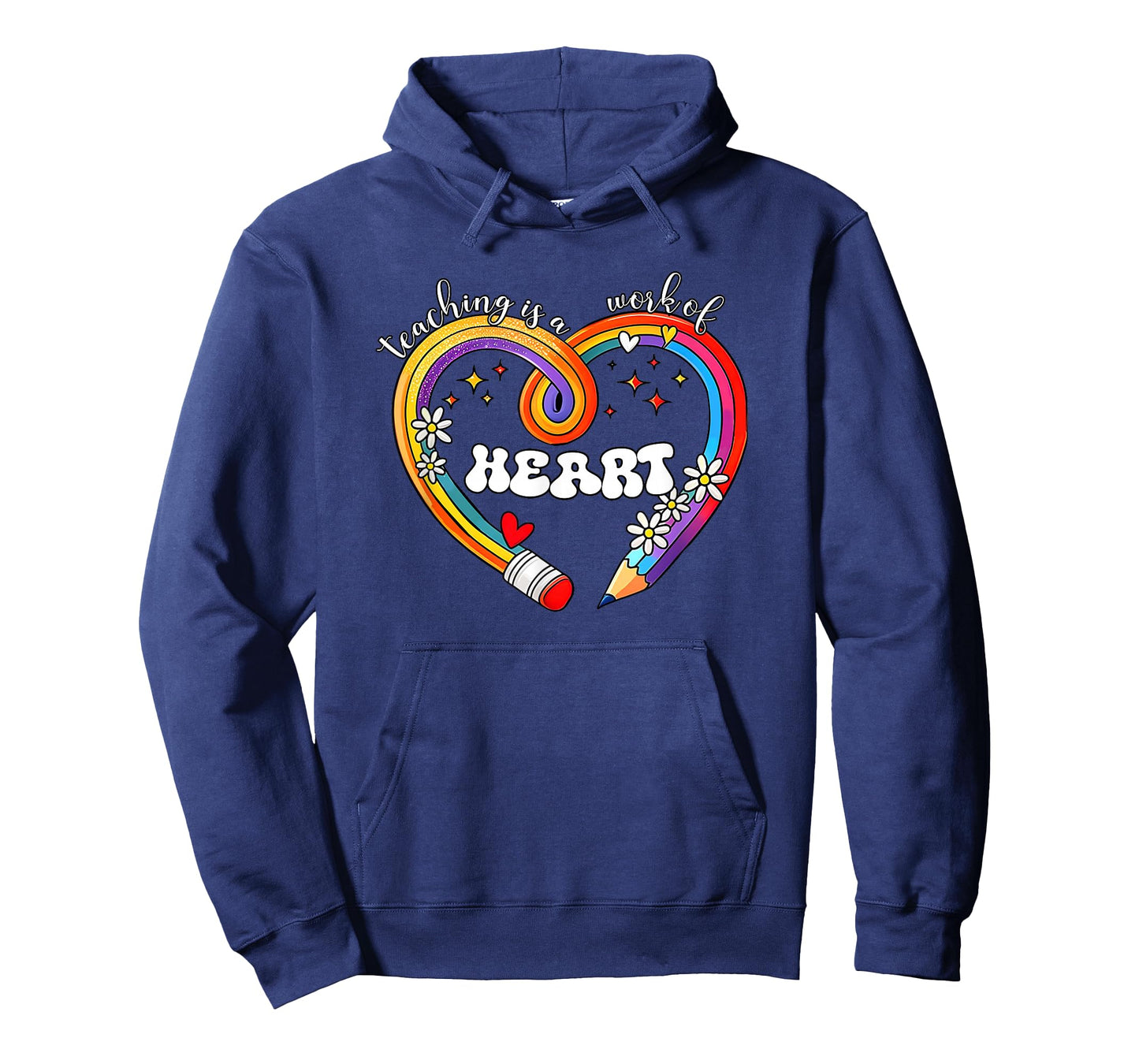 Teacher Back To School Teaching Is A Work Of Heart Pencil T-Shirt