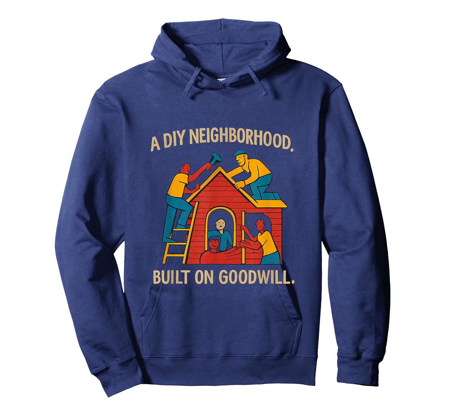 DIY Neighborhood Goodwill Hand-Drawn Community Pride T-Shirt