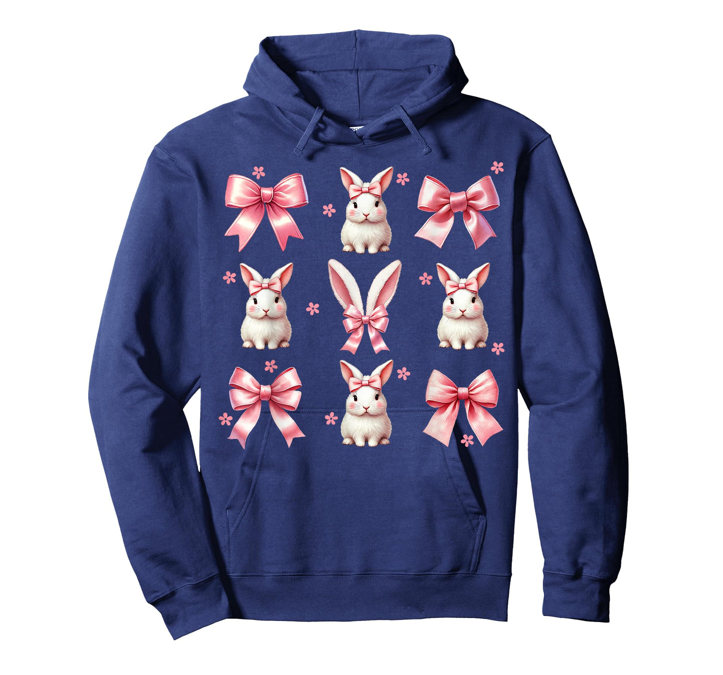 Girls Women Bunny Rabbit Coquette Pink Bow Happy Easter Day T-Shirt