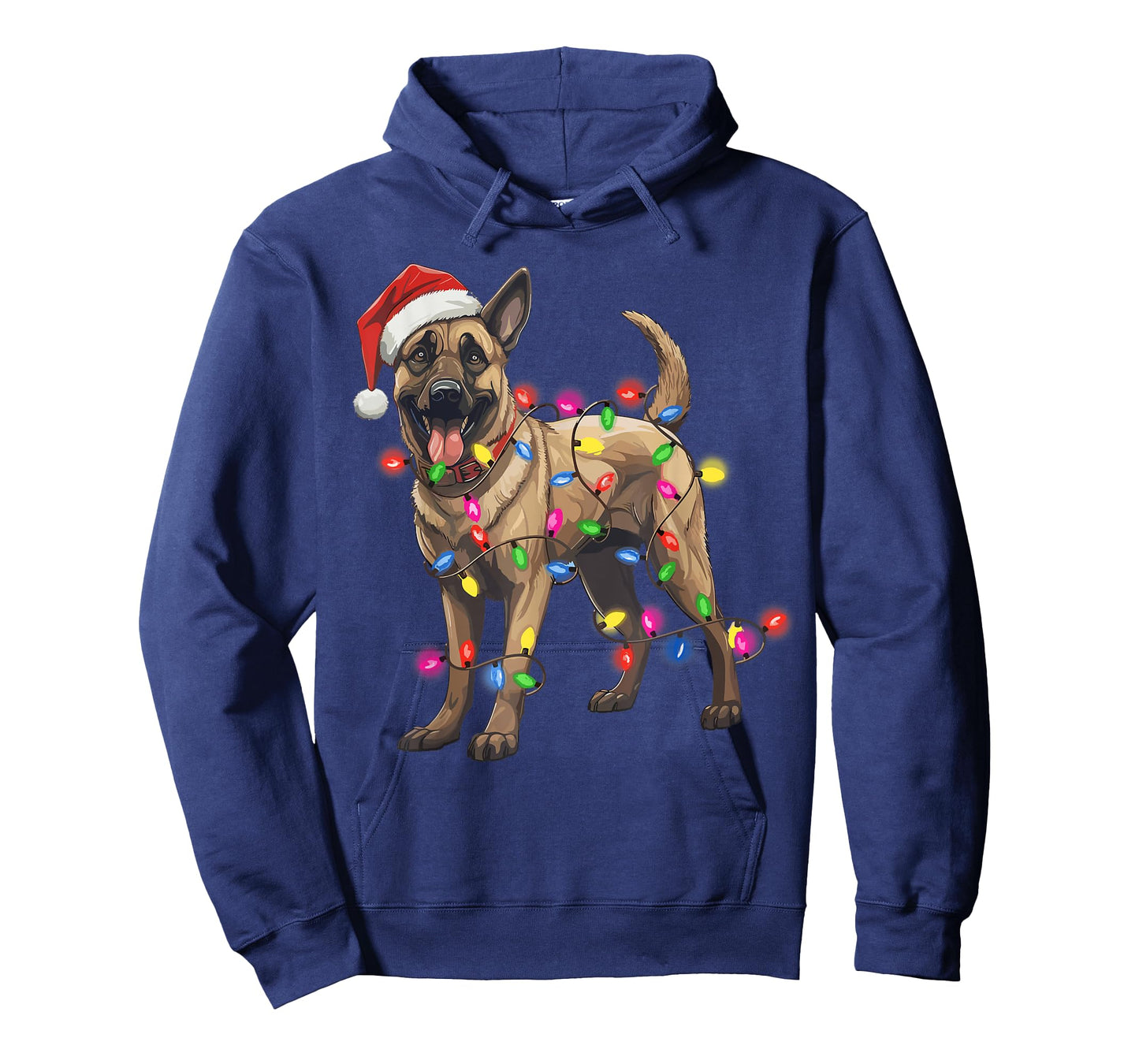 Dog Christmas Santa Hat Belgian Malinois Dog Lover Xmas Gift T-Shirt for Men Women