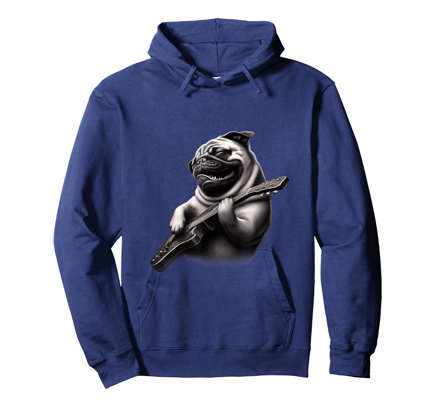 Pug Playing Guitar - Funny Rock Music Guitar Pug T-Shirt