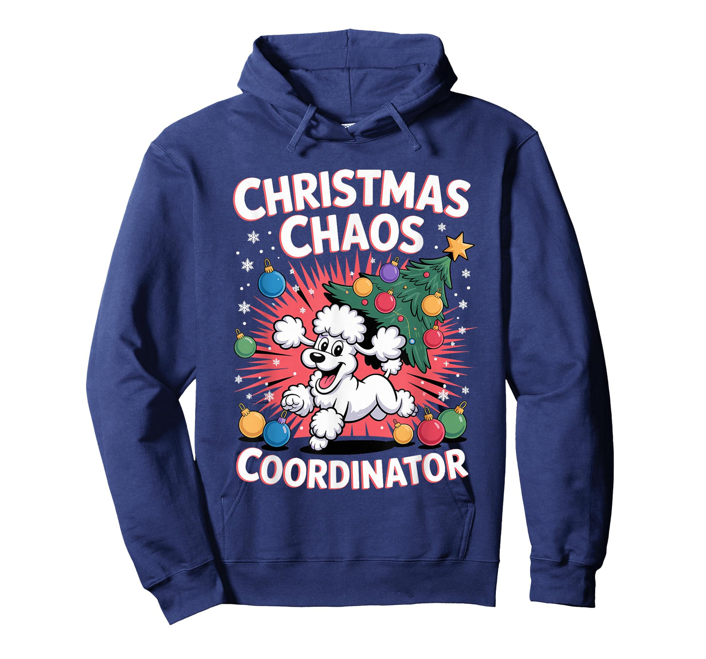 Christmas Chaos Coordinator Xmas Puppy Funny Poodle T-Shirt