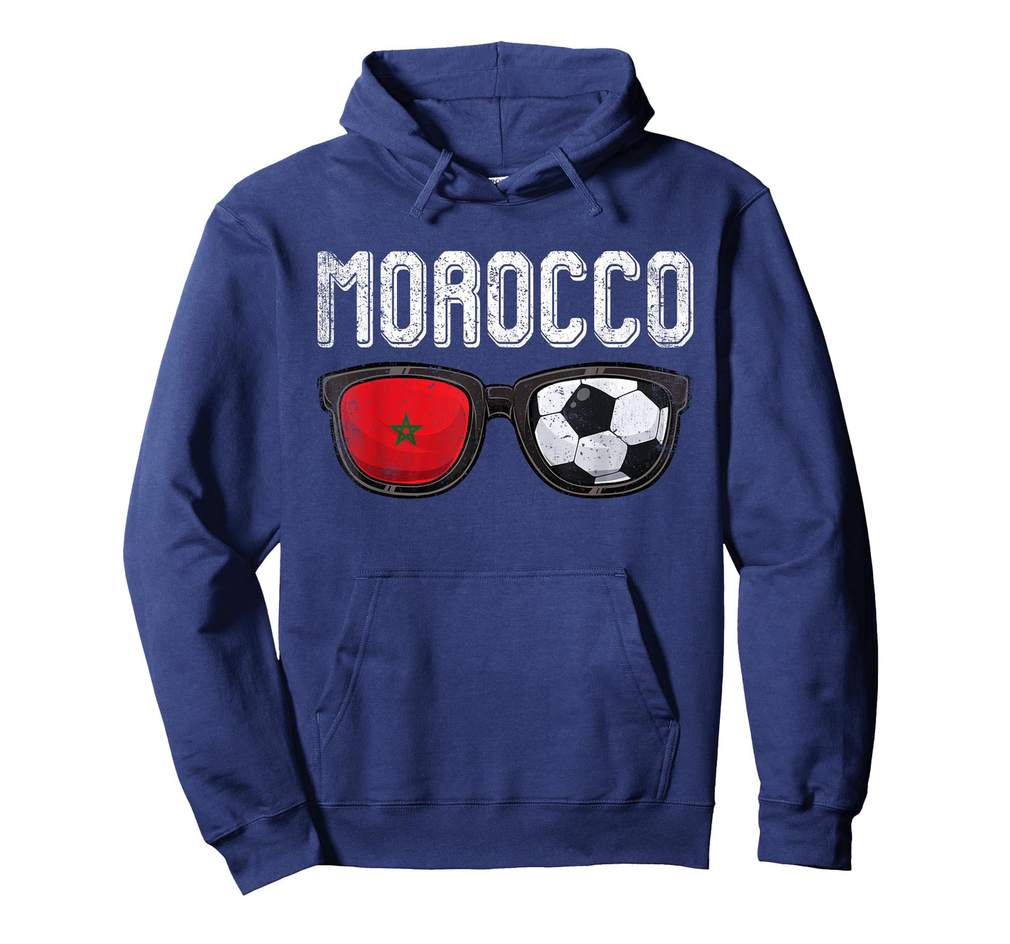 Morocco Soccer Funny Moroccan Flag Glasses Football T-Shirt