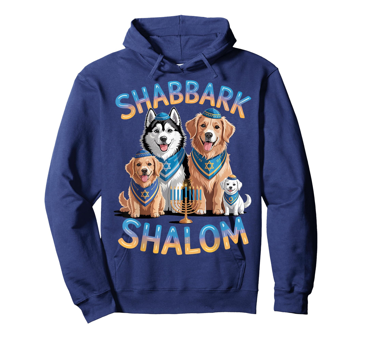 Shabbark Shalom Hanukkah Jewish Dog Menorah Shabbat T-Shirt
