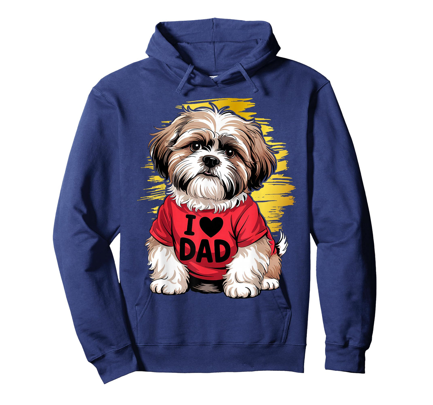 I Love Dad Tattoo Shih Tzu Dad Funny Father's Day T-Shirt