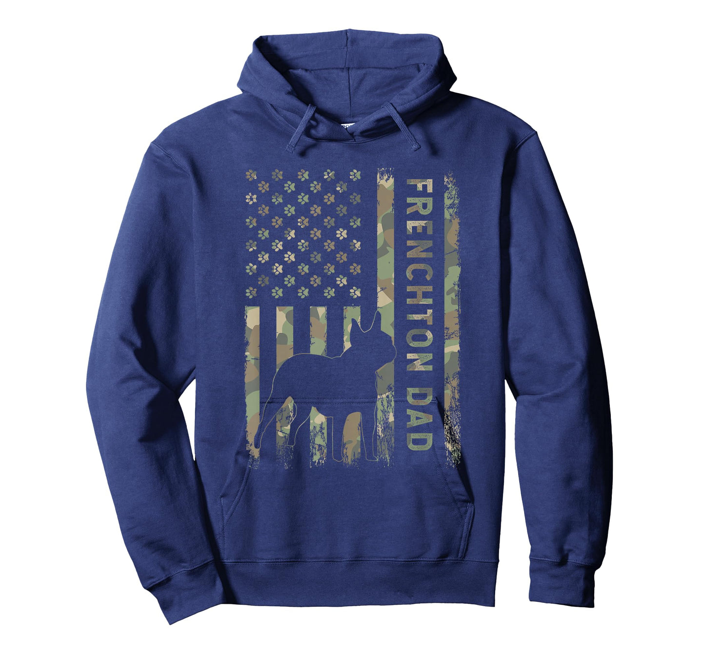 Frenchton Dad French Bulldog Boston Terrier Camo USA Flag T-Shirt