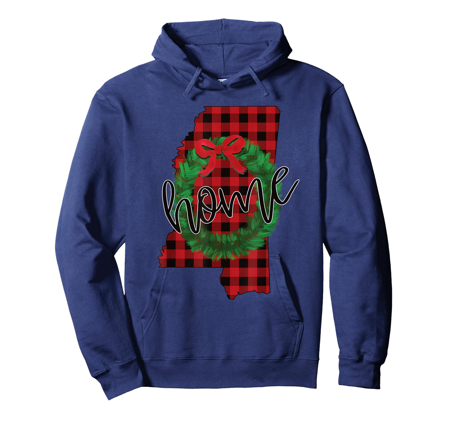 Mississippi Buffalo Plaid Christmas Home Wreath Retro T-Shirt