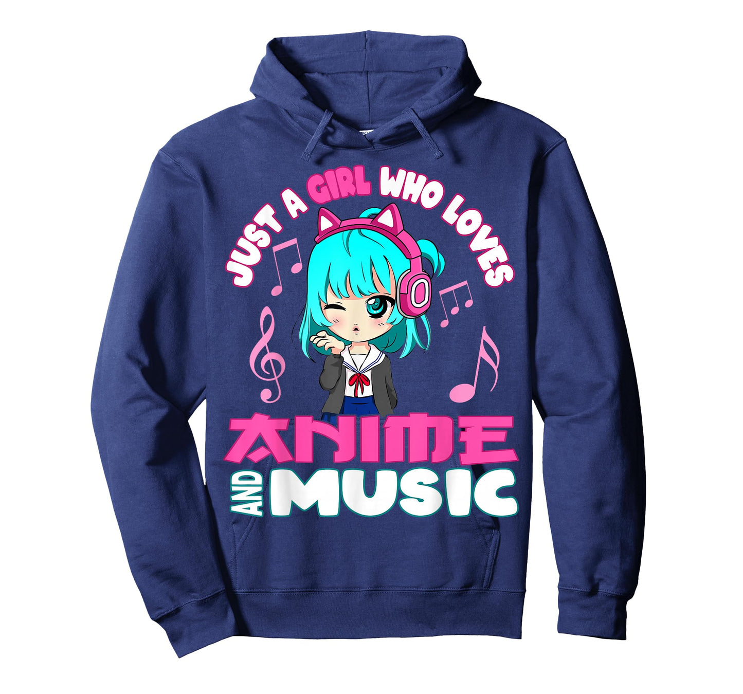 Anime and Music Girl for Teen chibi graphic funny T-Shirt