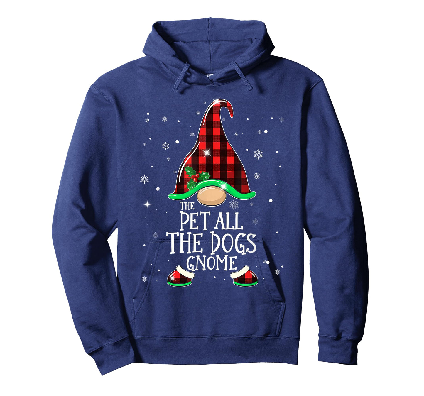 THE PET ALL THE DOGS Gnome Buffalo Plaid Matching Christmas T-Shirt