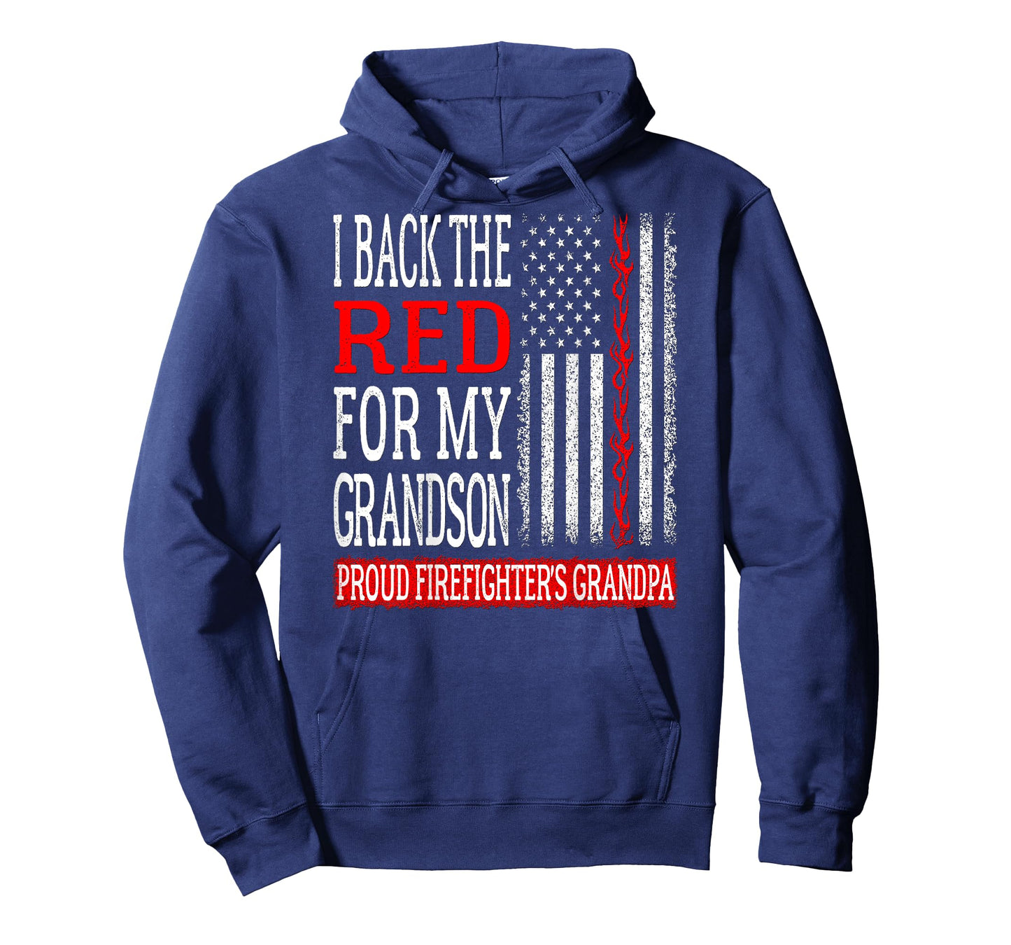 Mens I Back The Red For My Grandson Firefighter's Grandpa Family T-Shirt