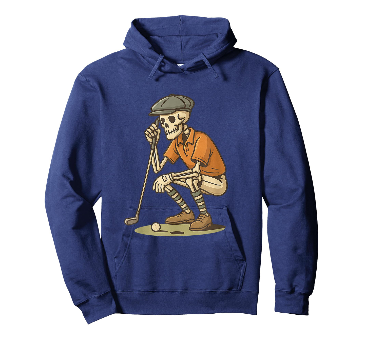 Skeleton Golfer Halloween Art, Funny Spooky Golf Design T-Shirt