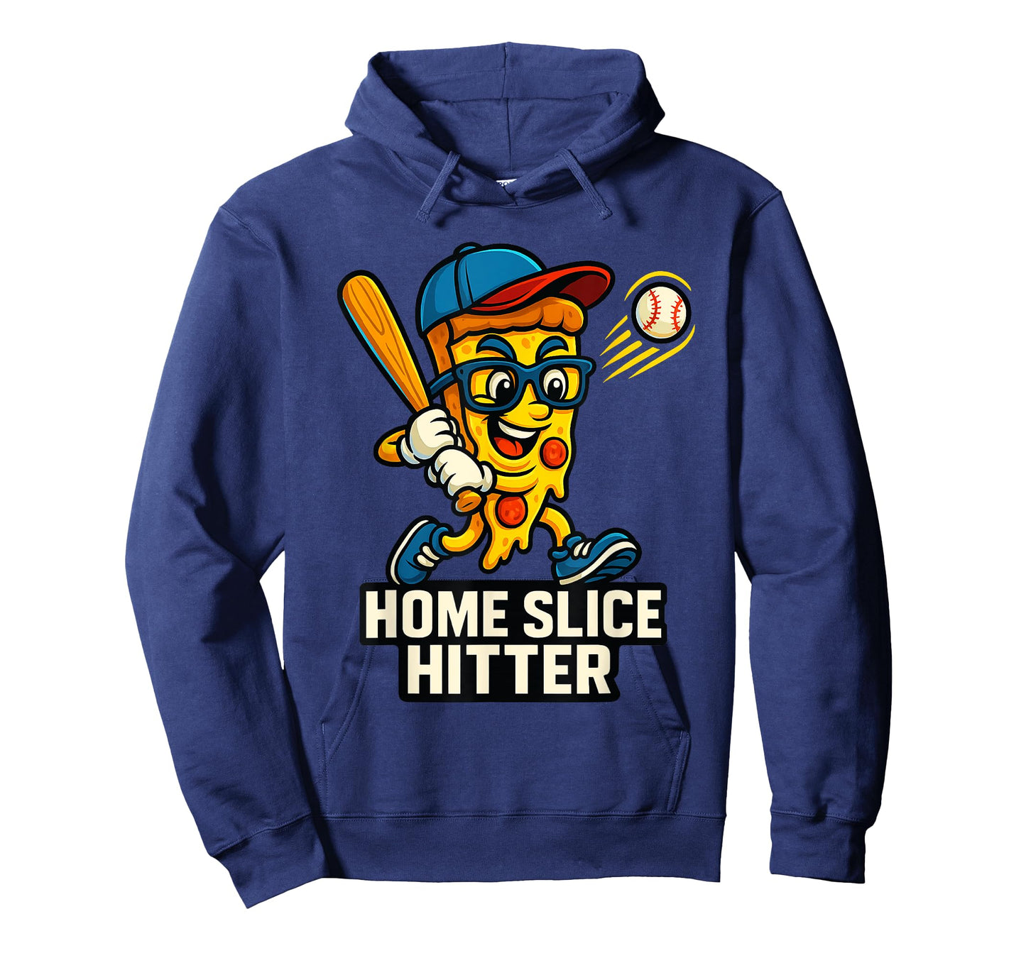 Boys Pizza Theme Funny Baseball Home Hitter T-Shirt