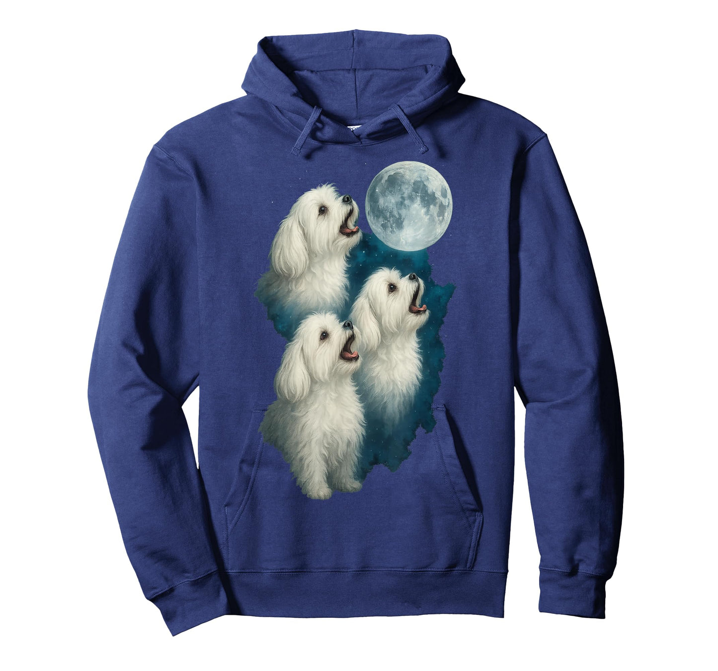 Three Maltese Howling At The Moon 3 Maltipoo Moon T-Shirt