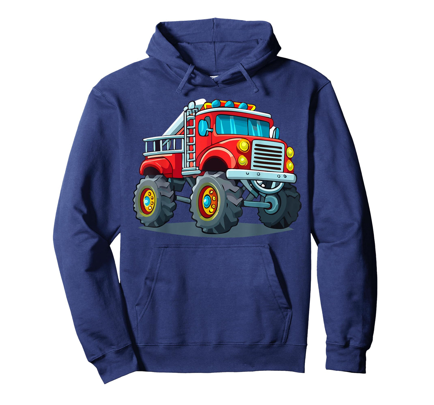 Fire Truck With Monster Truck Wheels Firefighter Vehicle T-Shirt