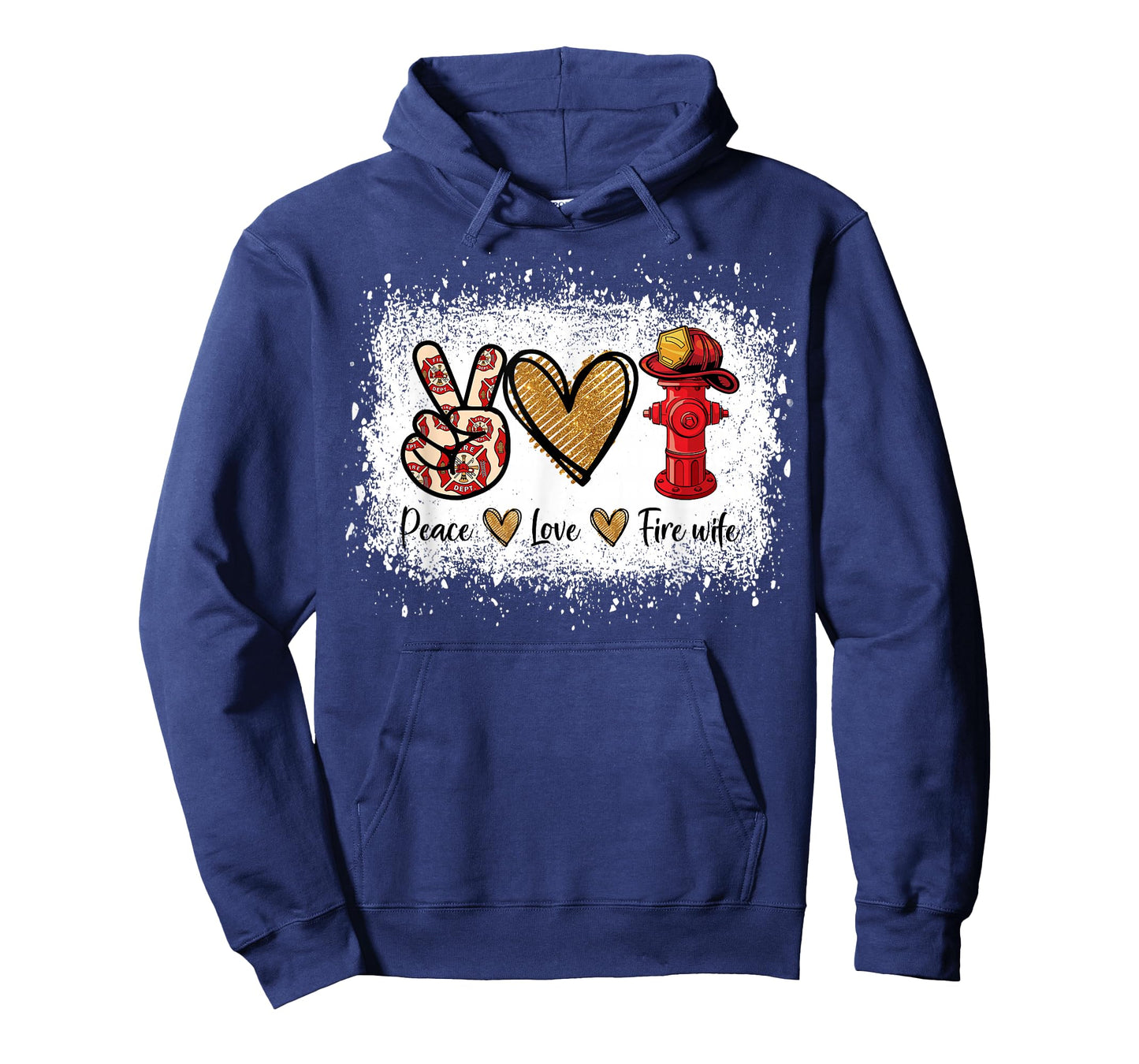 Firefighter Wife Life Peace Love Fire Wife Heart T-Shirt
