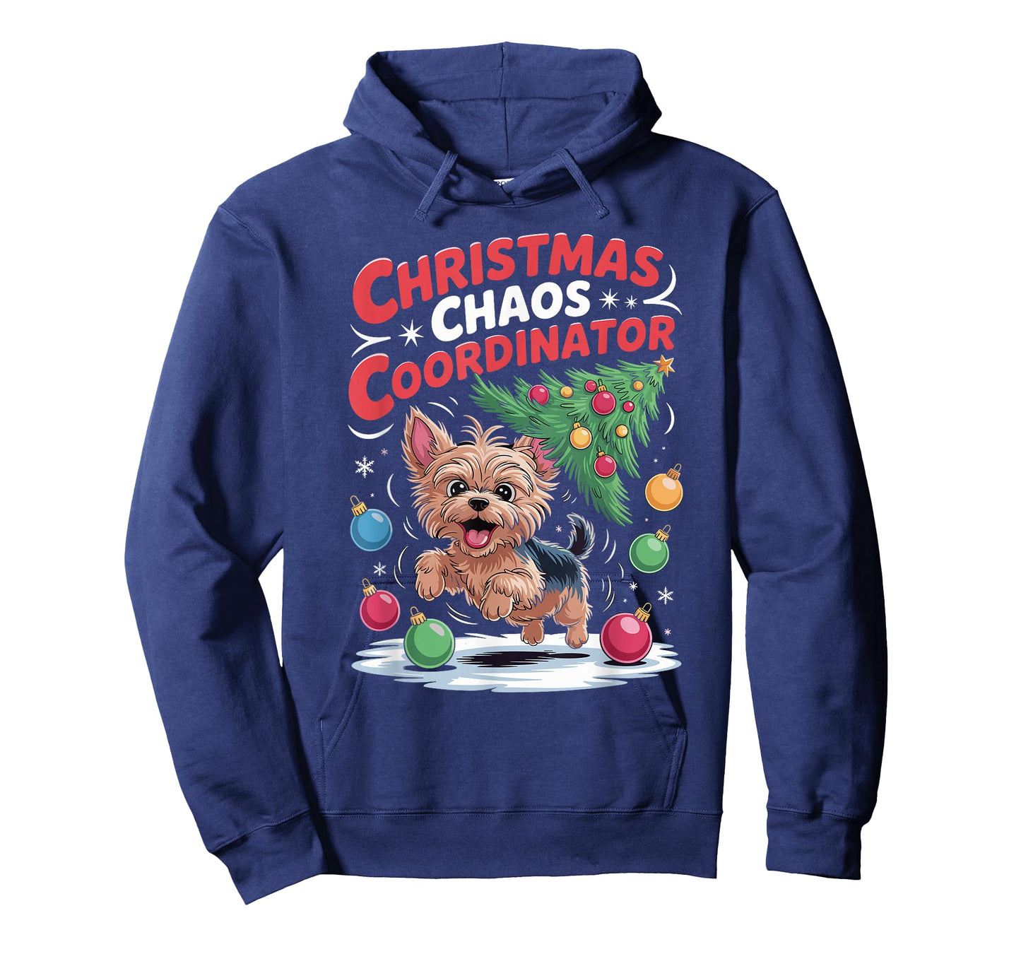 Christmas Chaos Coordinator Puppy Funny Yorkshire Terrier T-Shirt