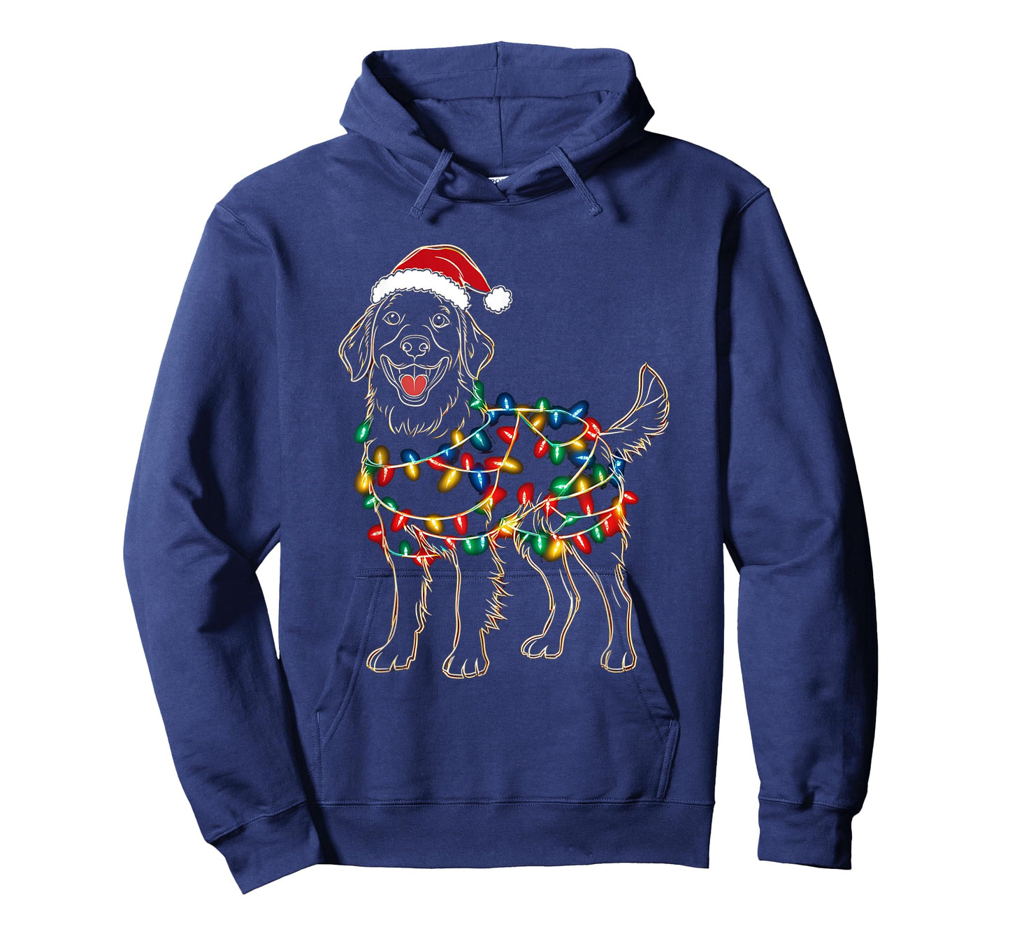 Funny Santa Golden Retriever Retriever Christmas Lights Dog T-Shirt
