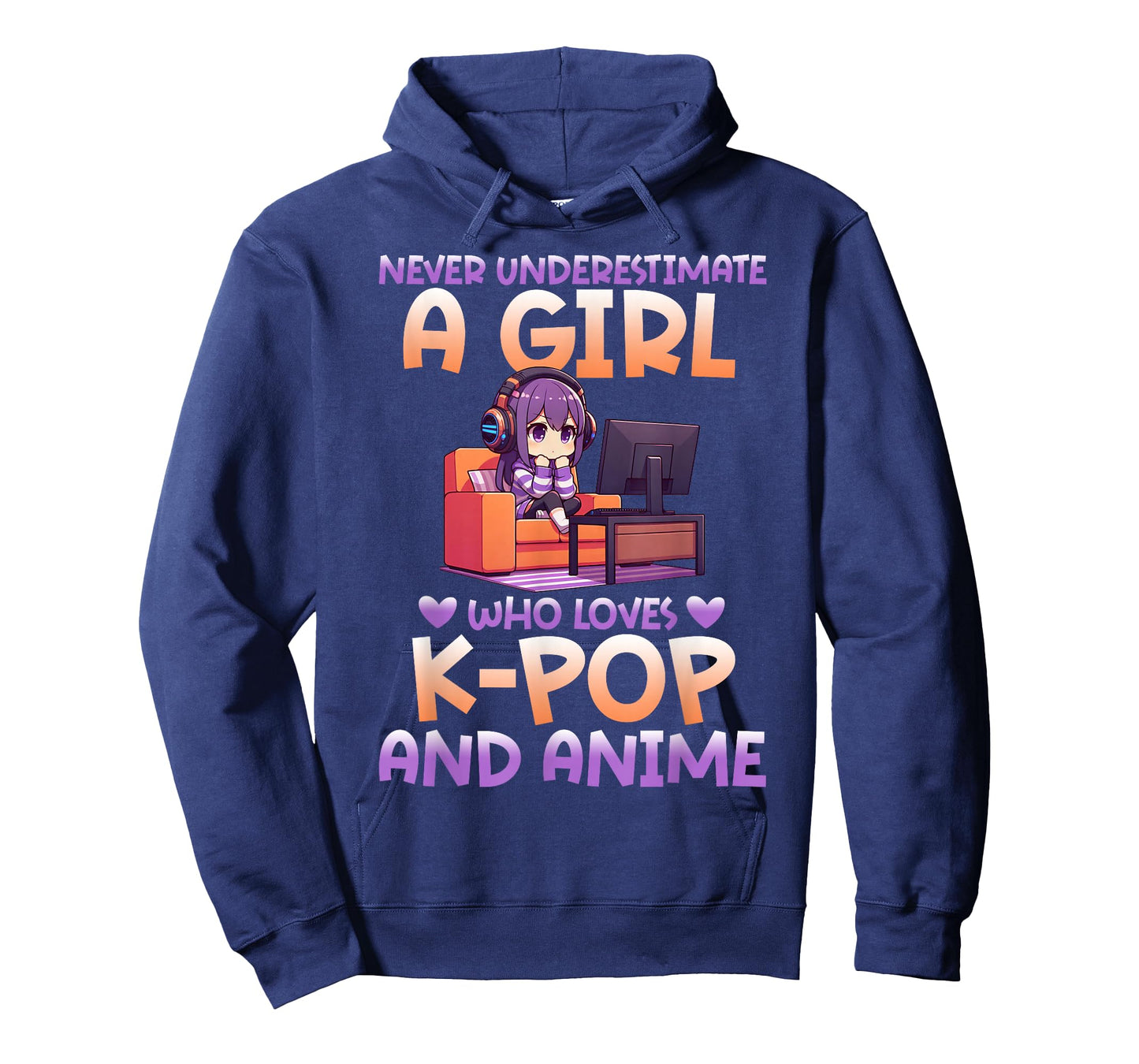 Never Underestimate A Girl Who Loves K-Pop And Anime Fan T-Shirt