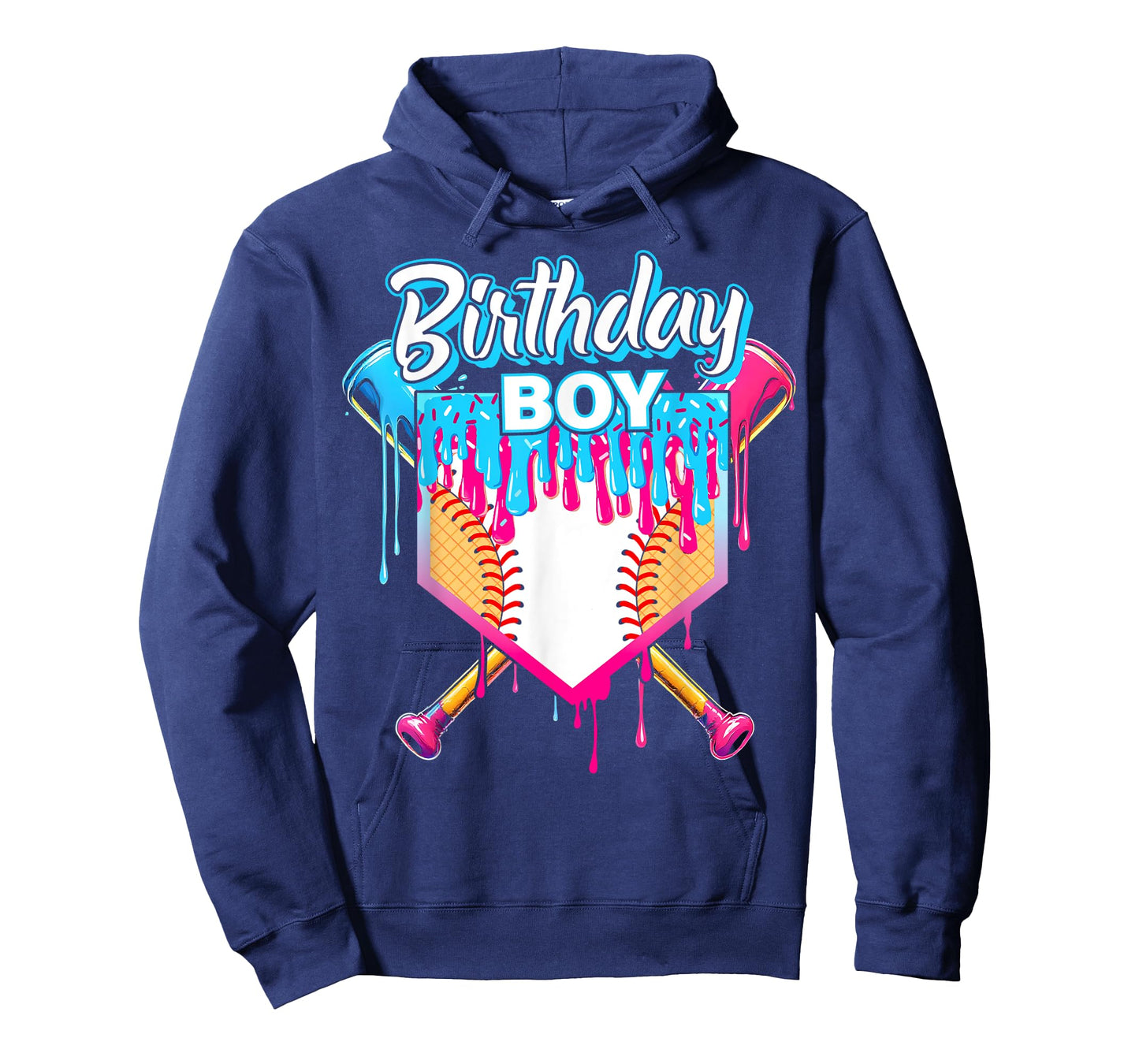 Baseball Drip Birthday Boys Ice Cream Sprinkle Youth T-Shirt