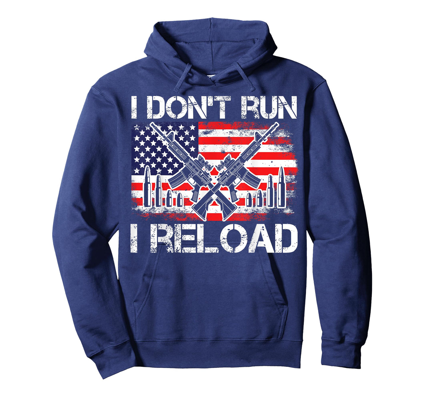 I Don't Run I Reload, US Flag For A Patriotic Gun Lover Women Men T-Shirt