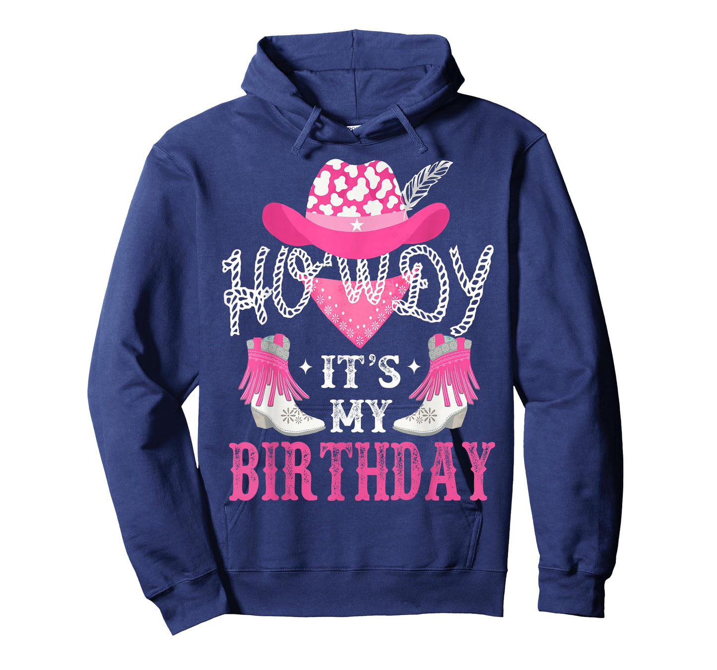Howdy It's My Birthday Funny Country Rodeo Cowgirl themed T-Shirt, Small, Black